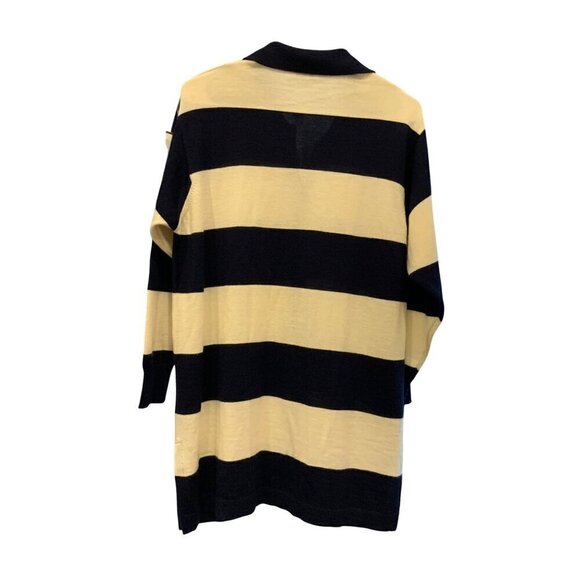 Rodier Paris  vintage womens cardigan/ jacket  navy white  wide stripe - Picture 5 of 11